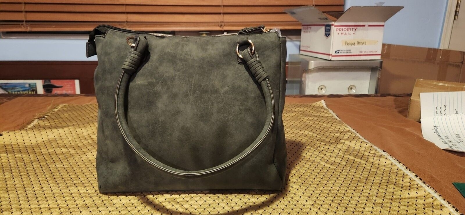 New Charcoal Large Purse, 3 Pockets
