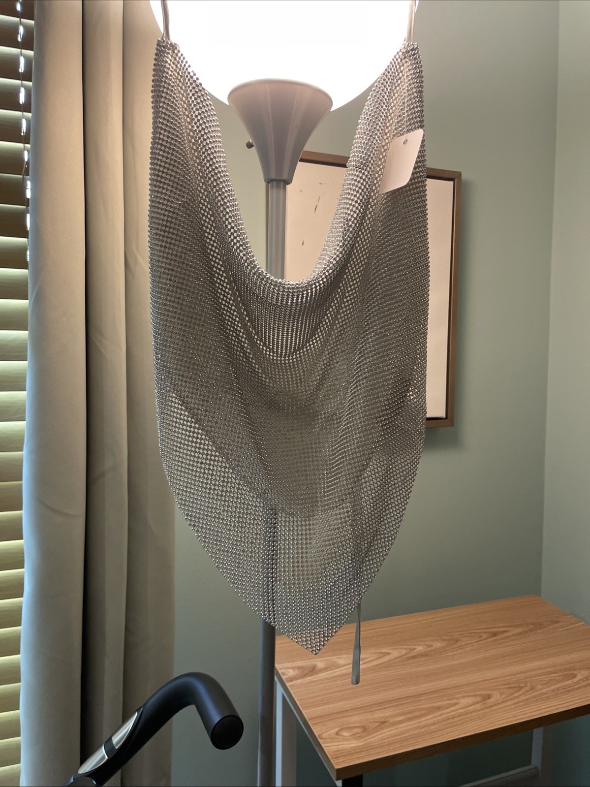 Silver Diamond Open Back One Size Scoop Neck Top