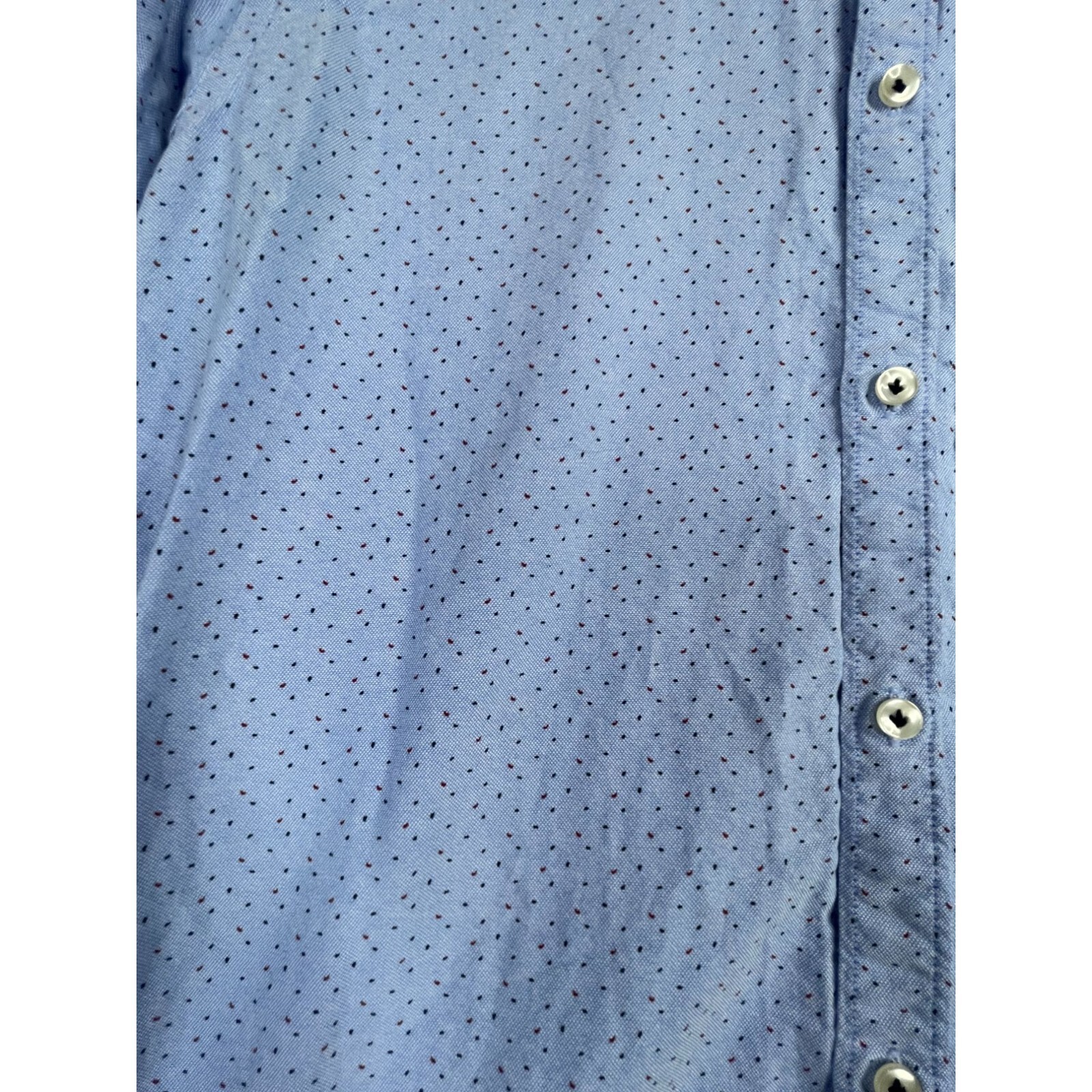 Zara Man Slim Fit Elbow Patches Button Down Shirt size M Light Blue