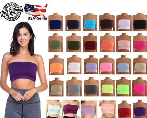 Seamless Solid Cropped Tube Top Bandeau