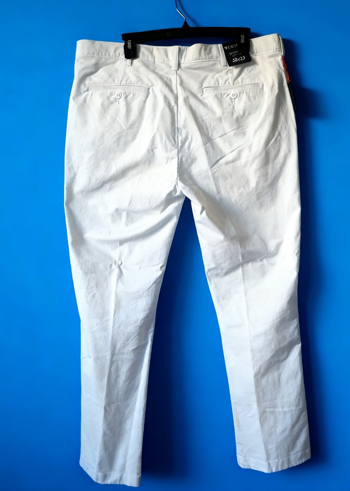 Cremieux Men’s White Pants Size 38 Classic Fit Straight Leg Cotton Twill NWT