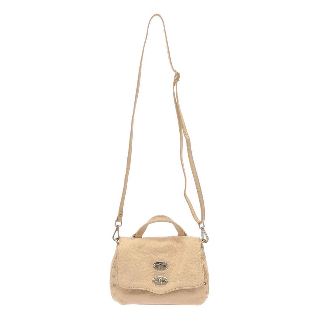 ZANELLATO POSTINA Leather Shoulder Bag Pink Beige Used MESC-0