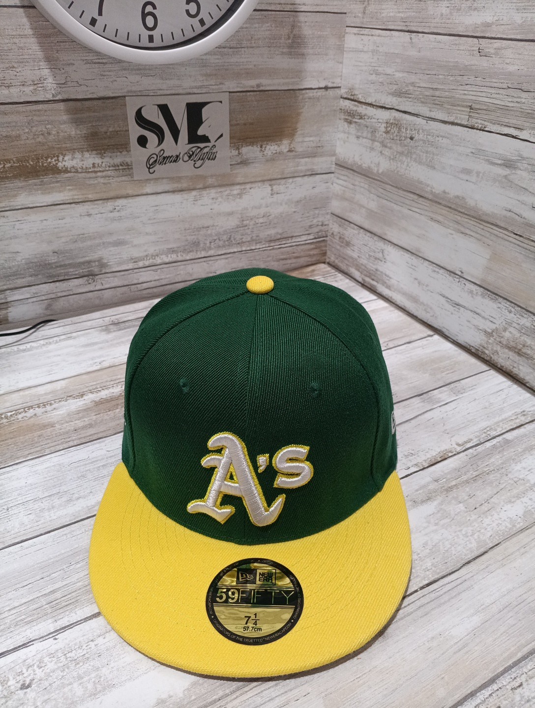 New Era 59fifty Fitted Baseball Cap 7-1/4 Green And Yellow Color