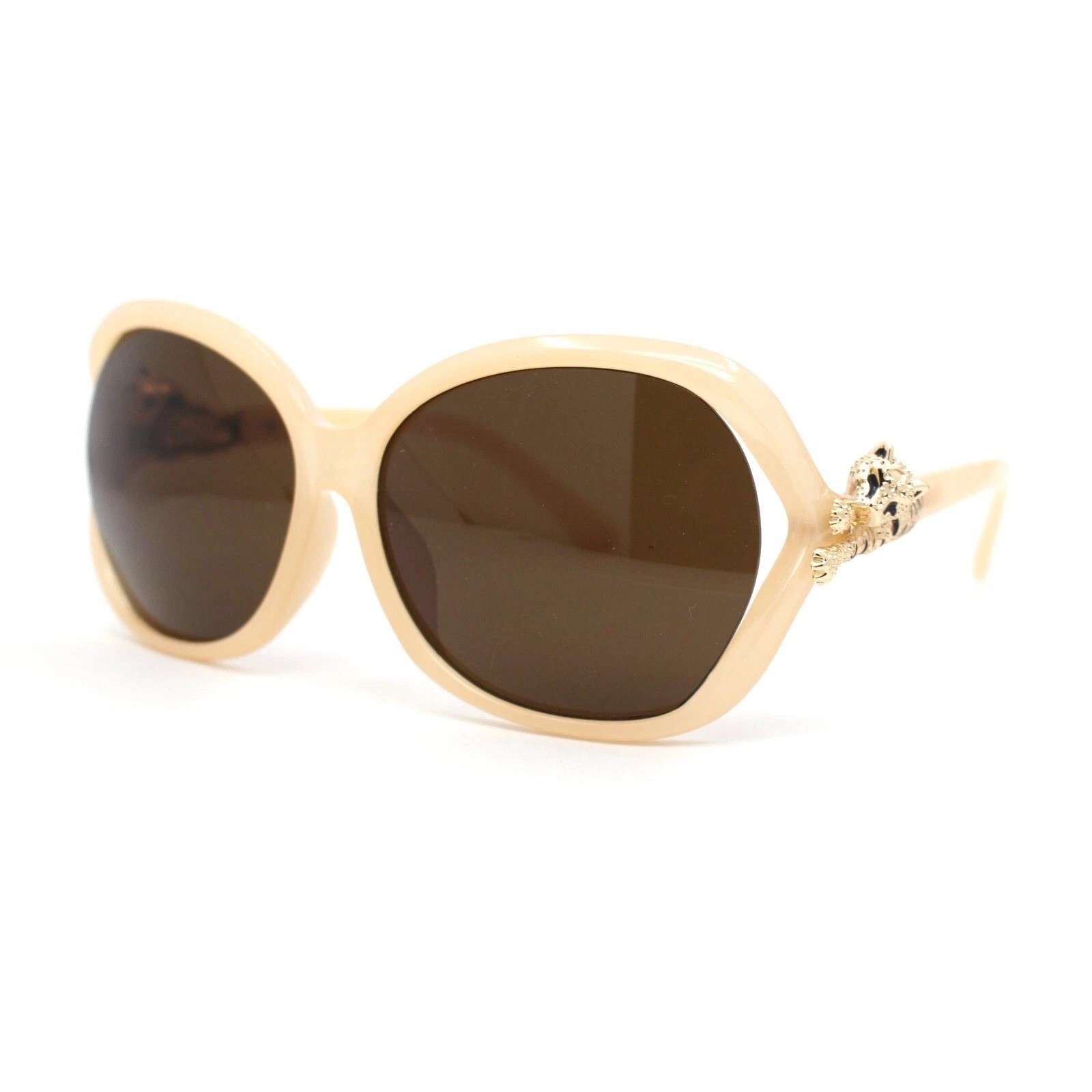 Womens Designer Inspired Sunglasses, Leopard Embellished Frame UV400 Unique New