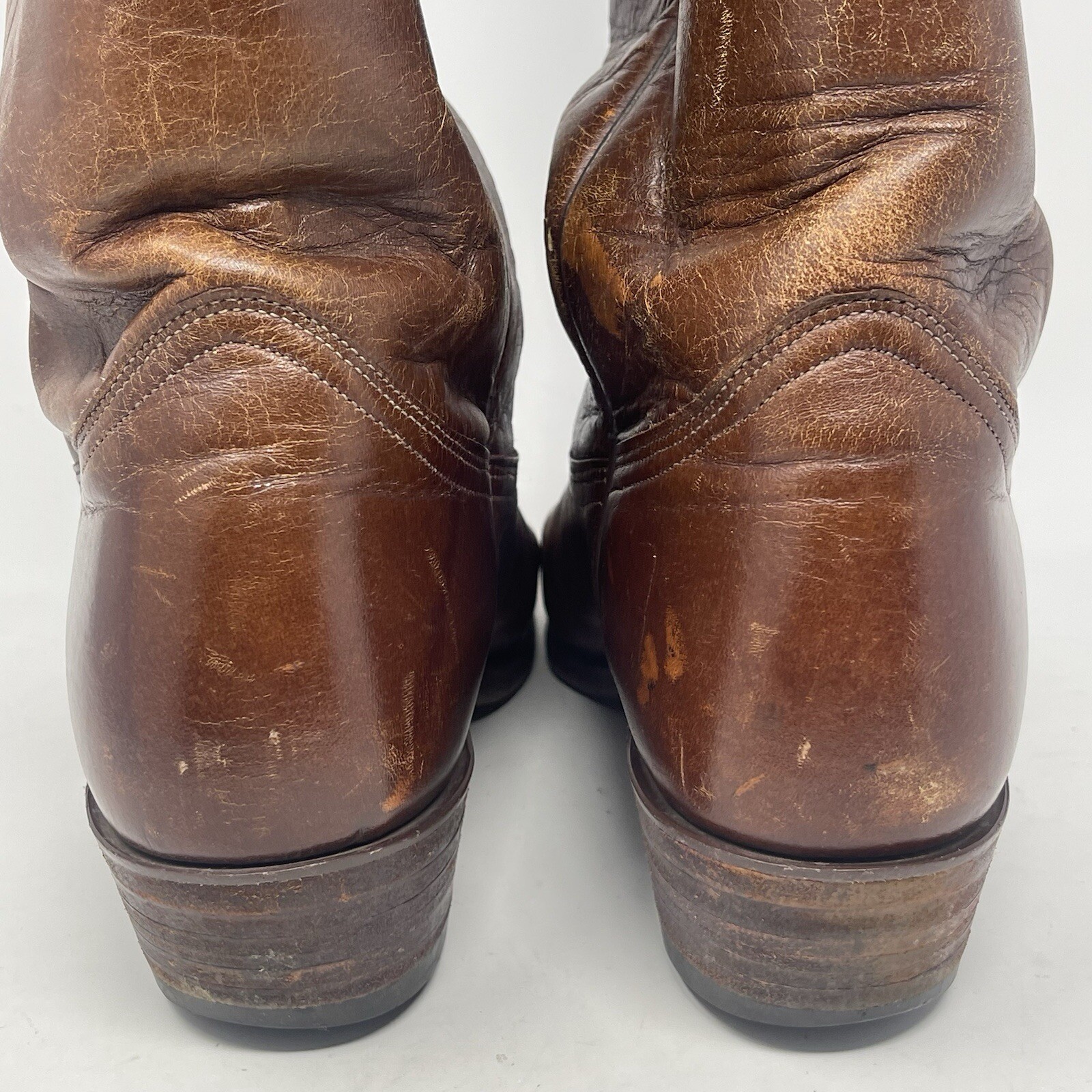 J Chisholm Cowboy Western Boots Style 911 Mens 9 D Brown Leather Handcrafted