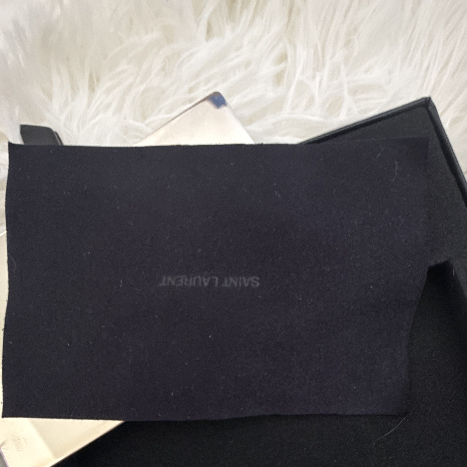 Saint Laurent Black YSL Logo Cardholder Card Wallet for Women w/ Box Dust Bag