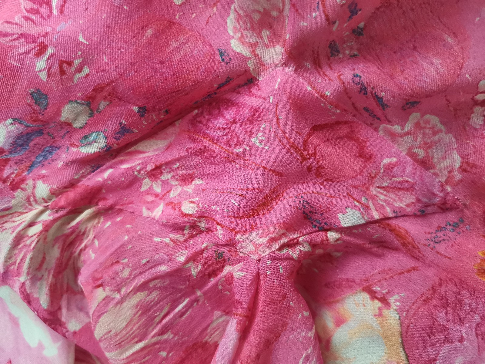 Roberto Cavalli Vintage Floral Print Silk Chiffon Sheer Ruffle Dress IT38