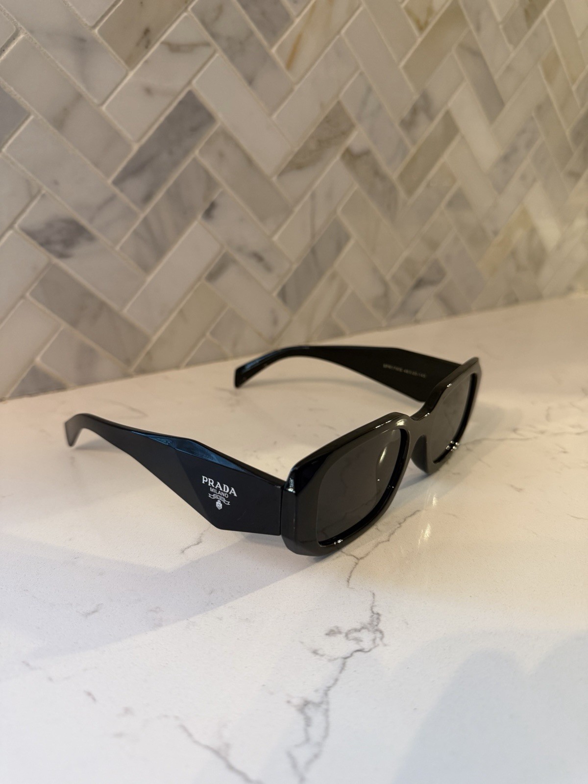 Prada PR17WS 1AB5S049 Women’s Sunglasses 49 mm Black / Dark Grey Lens BRAND NEW✅