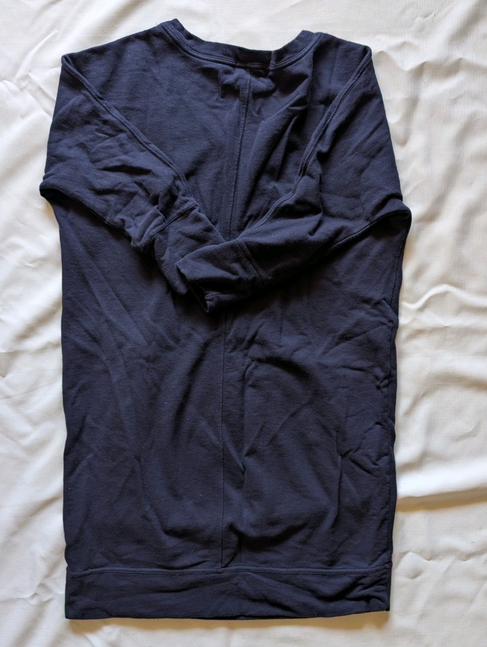 Gap Navy Blue Cotton Long Sleeve Pocket T-Shirt Dress Size L Mini RN 54023