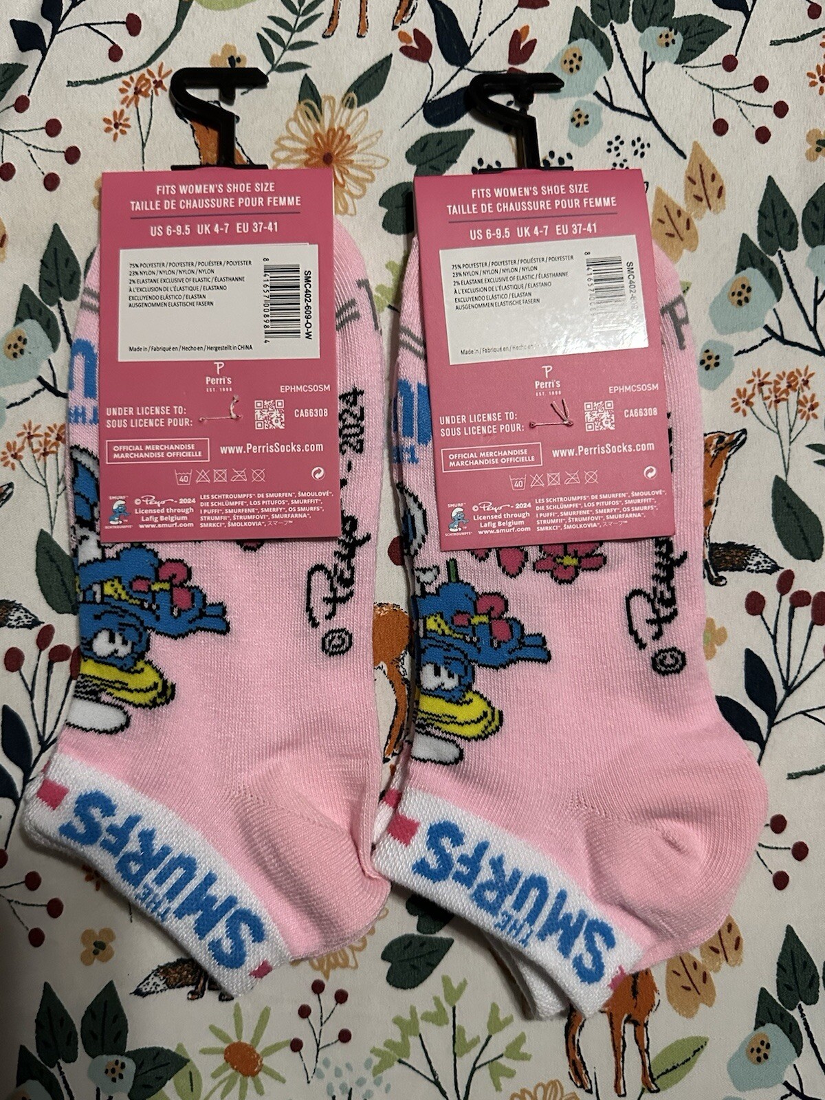 Smurfs Smurfette Lot of 2 Women’s Ankle Novelty Socks One Size – Size 6-9.5