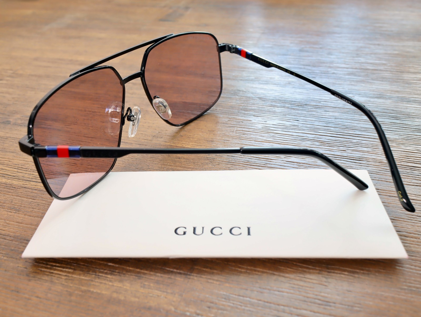 Gucci GG1676S 005 60mm Square Sunglasses in Black/Grey with GG Pattern Lens