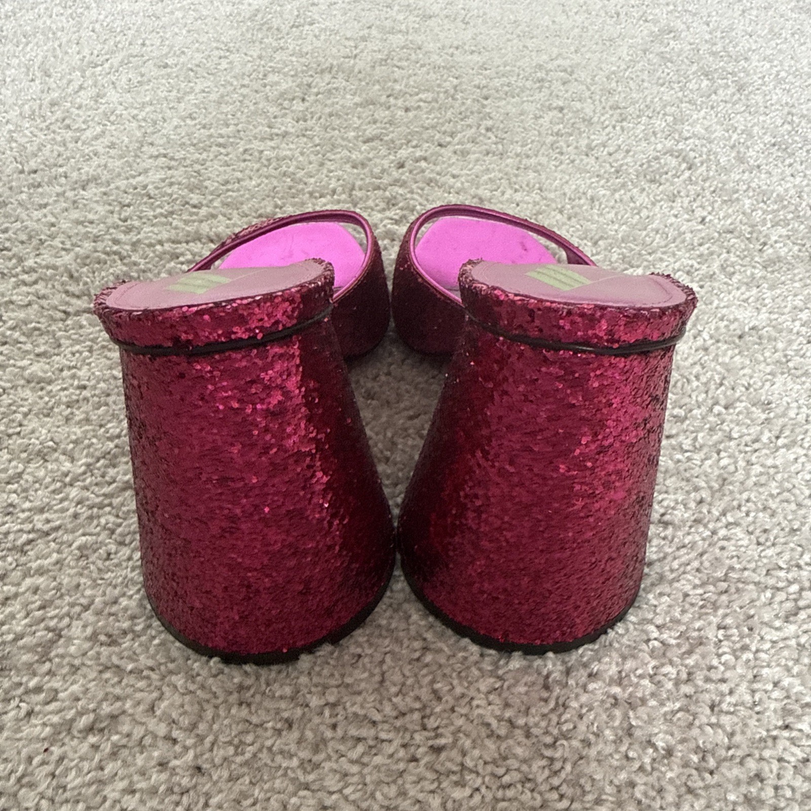 NWT The Attico Devon 115 mm Glitter Mules Pink Eur Size 37 US Size 6.5/7