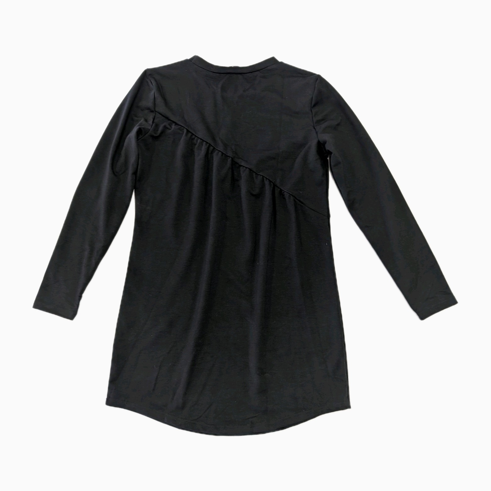 Pretty Garden Brand Womens Black Long Sleeve Diagonal Seam casual Mini Dress Sm