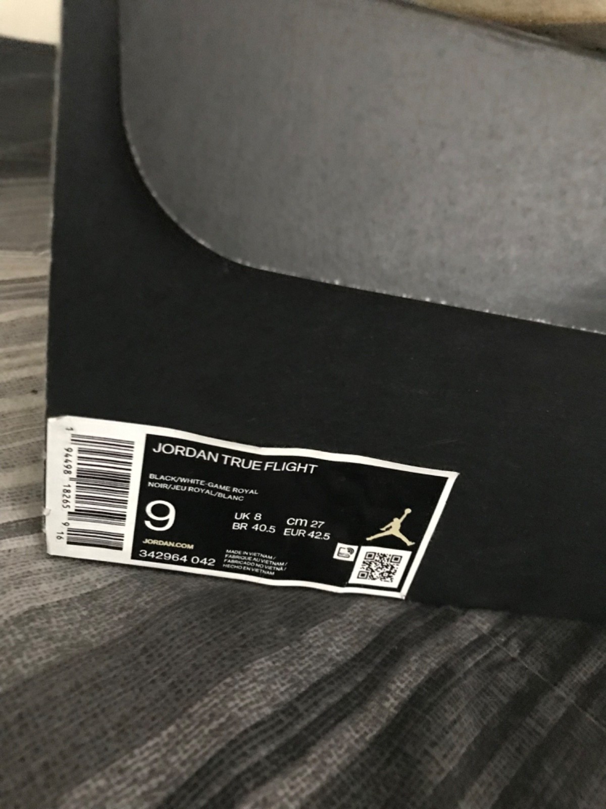 Size 8.5 – Air Jordan True Flight Black Game RoyalAuthentic true to size