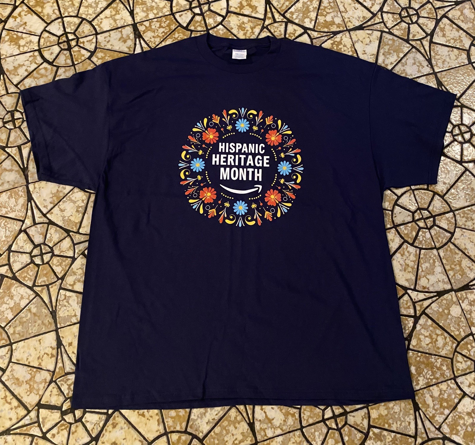 Amazon Hispanic Heritage Month 2025 New 2XL Navy Blue T-Shirt NWOT Cotton