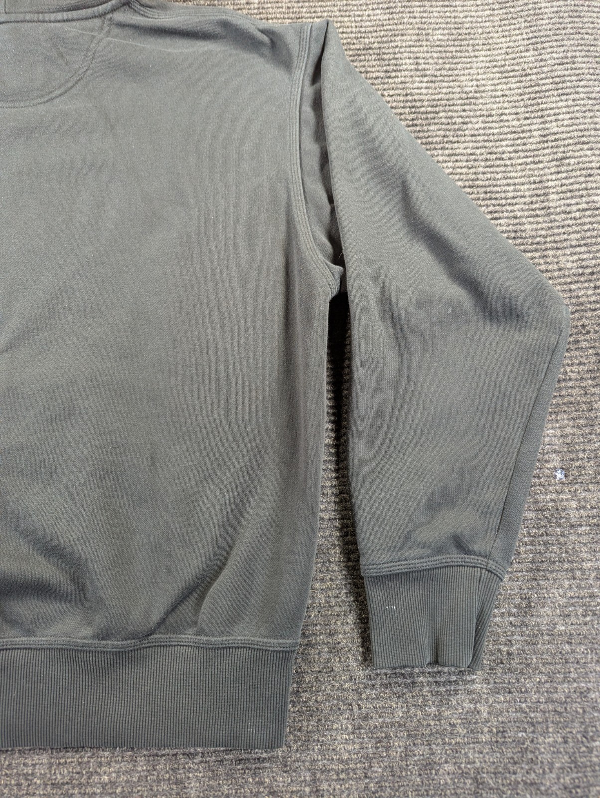 Champion Powerblend Fleece Pullover Hoodie Mens L Black Cotton Kangaroo Pocket