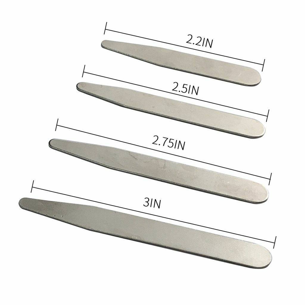 40/10 Metal Collar Stays Stiffeners / 10 Magnets for Men Shirts 4 Sizes with Box
