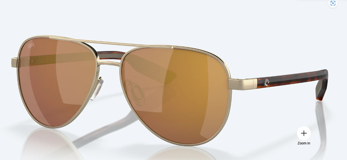 Costa Del Mar PELI BRUSHED GOLD W/ GOLD MIRROR POLARIZED 580 GLASS LENSES