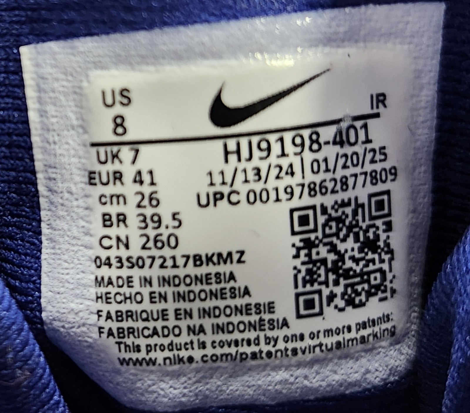 Men’s Nike Shoes Size 8 Revolution 8 Royal Blue White Sneakers Cushioned Lace