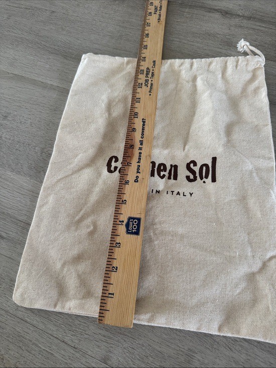 Authentic Carmen Sol Canvas drawstring Dust Bag Made In Italy 14X11 inches