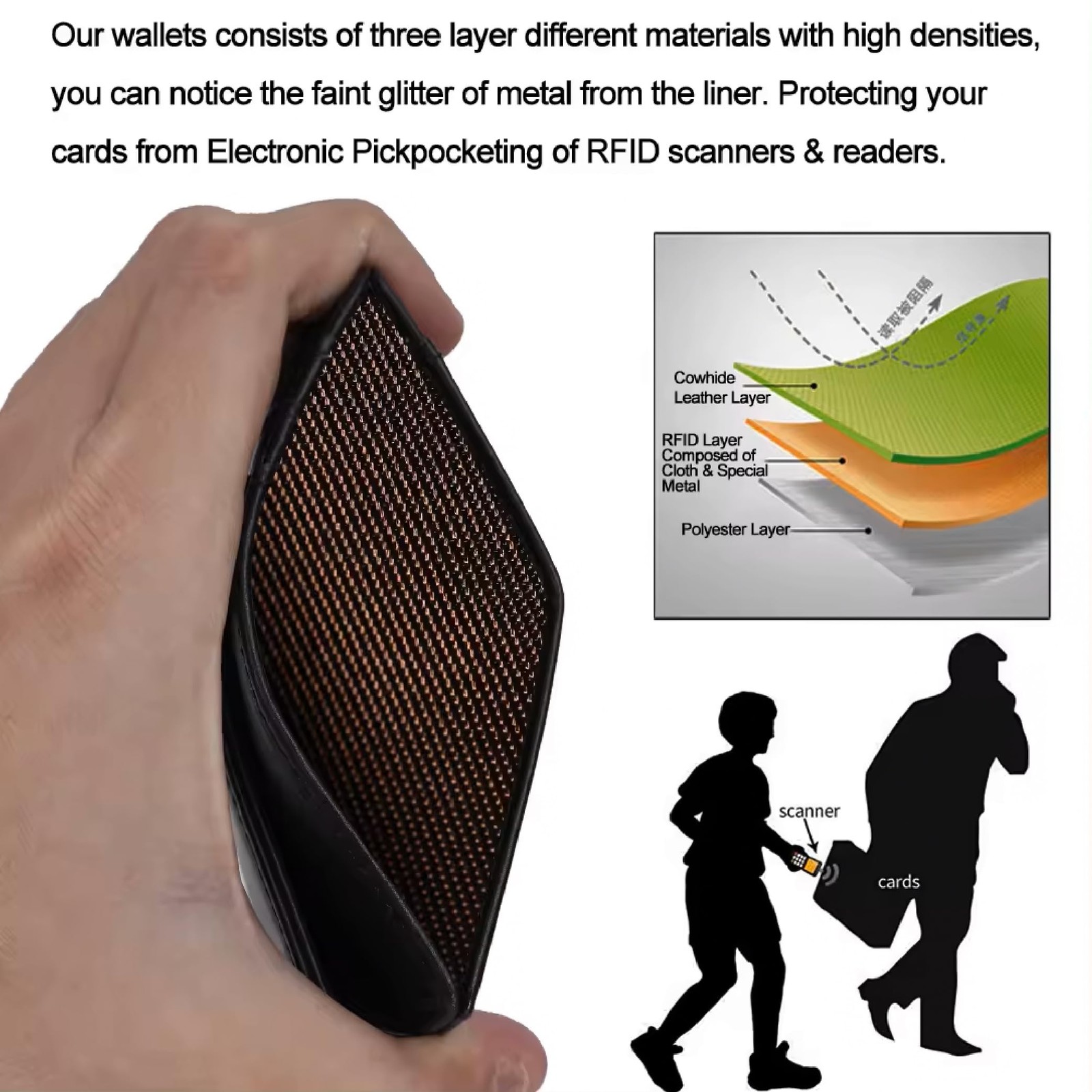 Personalized Leather Magnetic 4.3″ x 3.34″ x 0.23″, Dark Brown, Black
