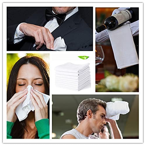 Men’s Handkerchiefs 100% Soft Cotton White Hankie Hankerchieves