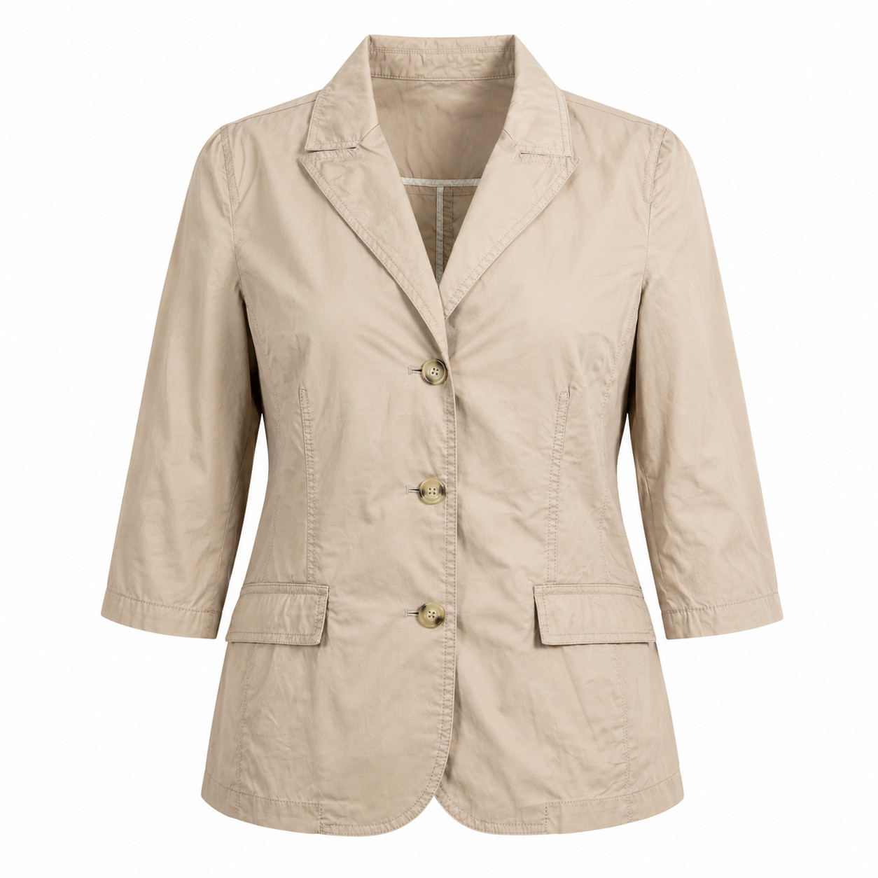 Axcess Liz Claiborne Women 16 Beige Stretch 3 Button Jacket Blazer