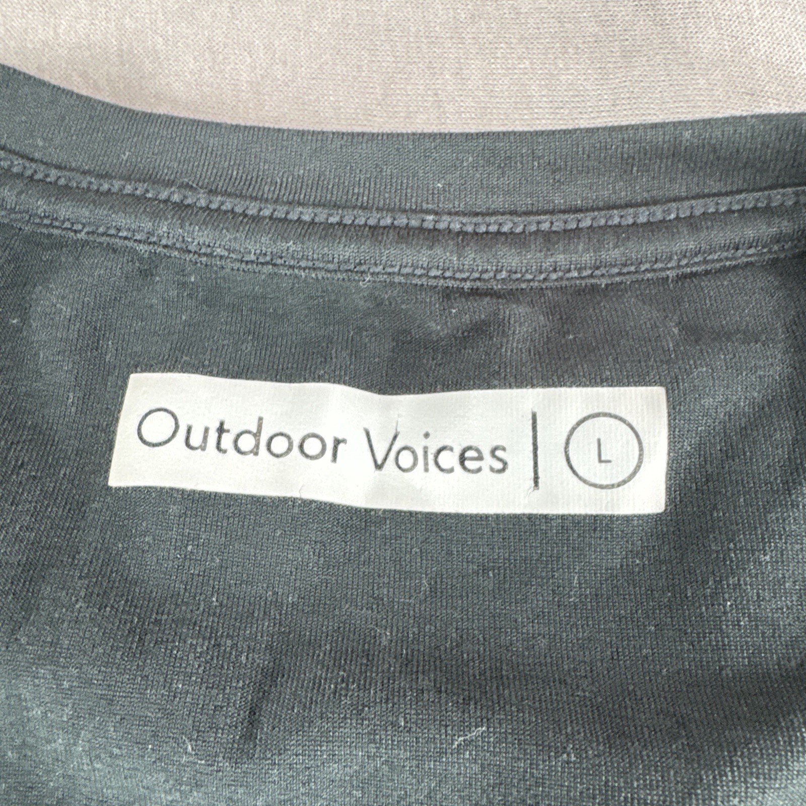 Outdoor Voices Cloudknit Shirt Mens L Black Short Sleeve Running Workout Stretch