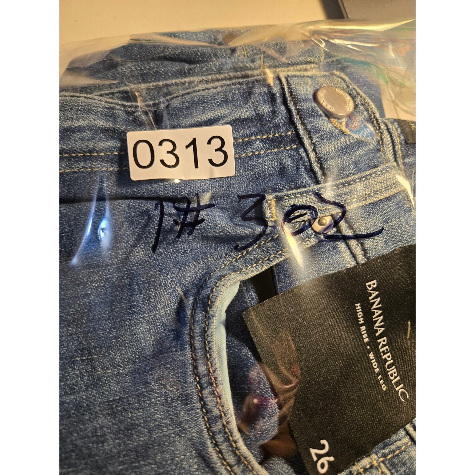 Banana Republic Premium Denim High Rise Wide Leg Jeans Blue Size 26 Medium Wash