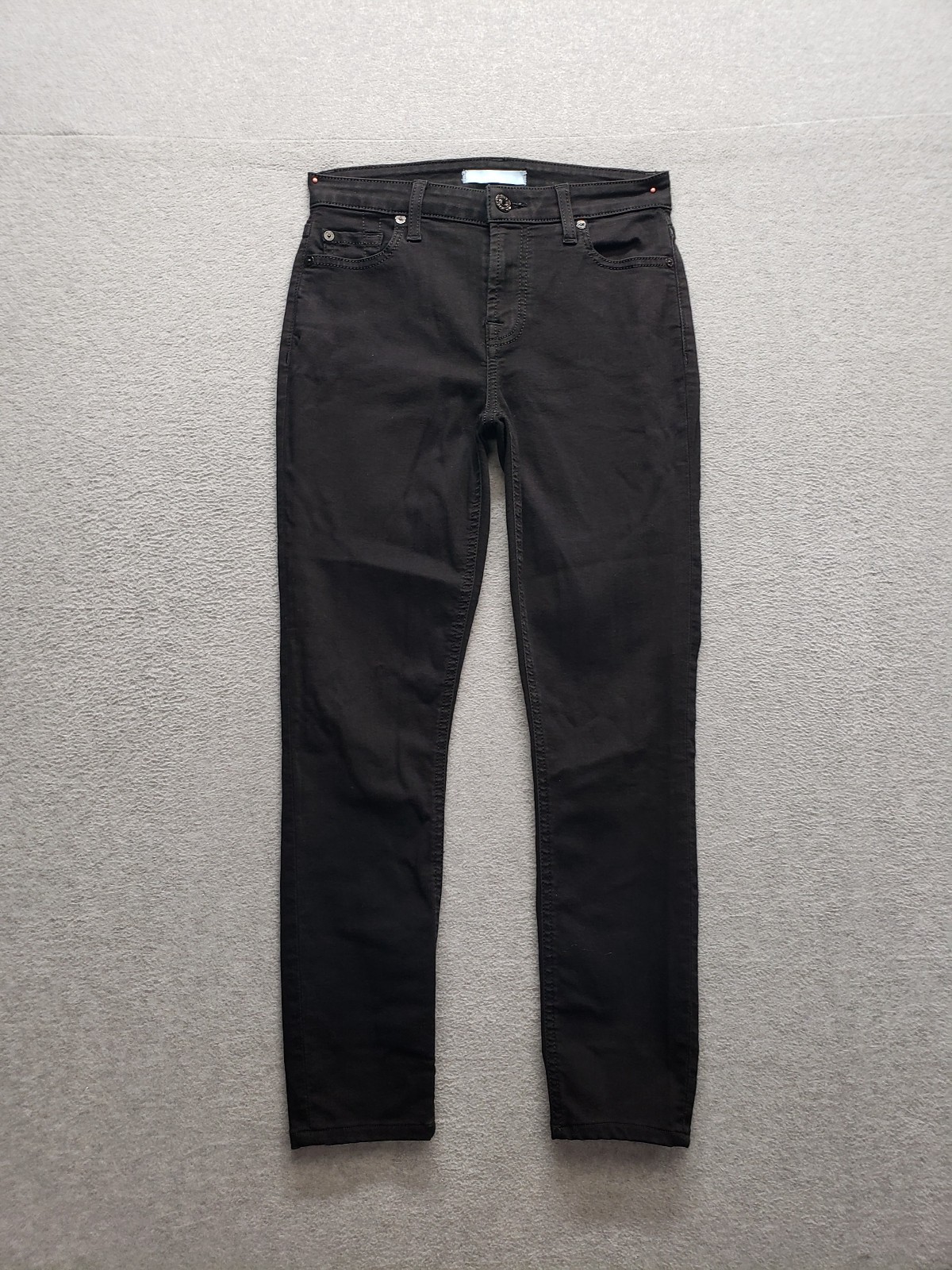 7 For All Mankind Women Jeans 24 Black 5 Pockets Waistband Casual Daily Outfit