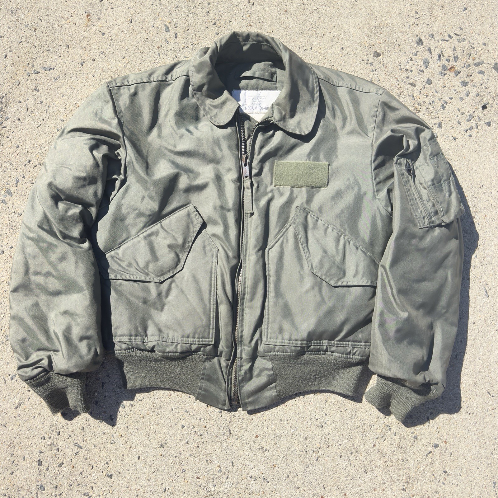 Vintage US Military CWU-45/P Flight Jacket ISRATEX Medium 38-40 Scovill 80s USAF