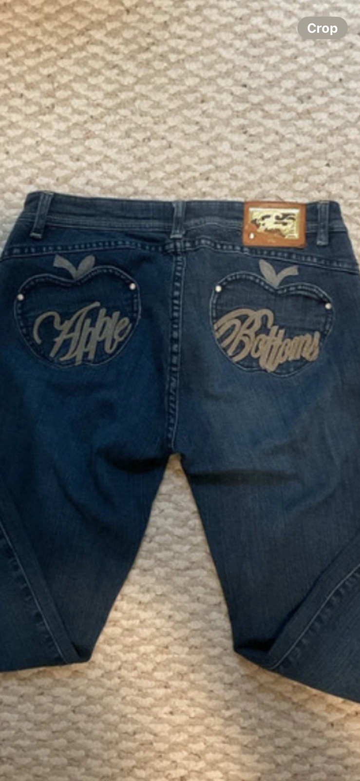 Apple Bottoms Women’s Dark Wash Blue Denim Slim Low Rise Straight flare Jeans 12