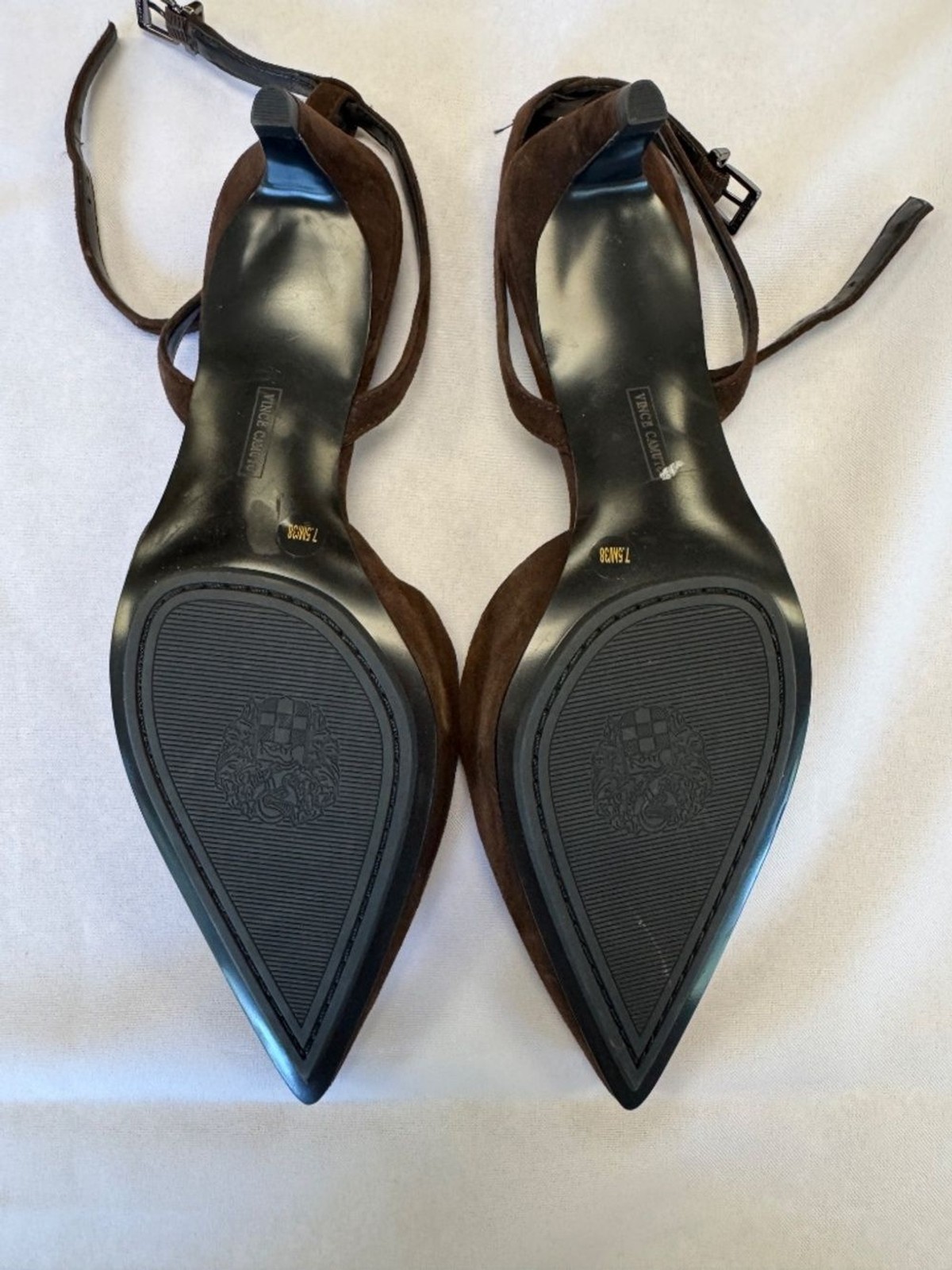 Vince Camuto Brown Suede Irva Slingback Kitten Heel Pumps Size 7.5