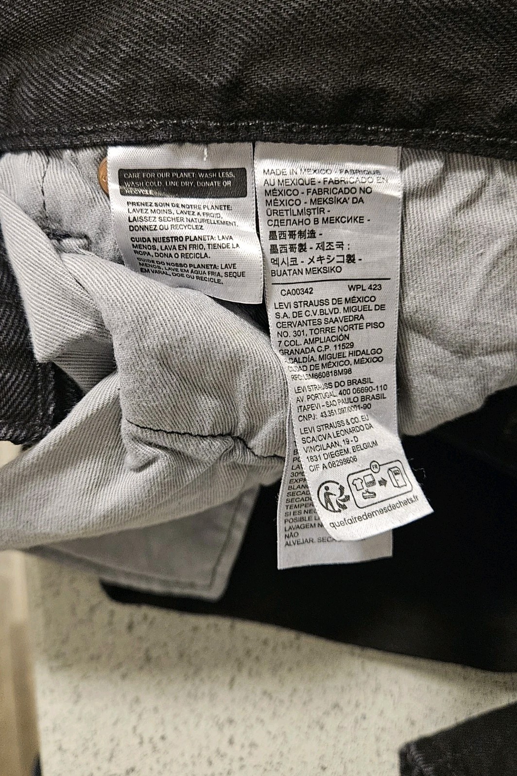 Denim Tears x Levi’s 501 Button Fly Big E Jeans Black Grey Men’s Sz 36 x 34 NWOT