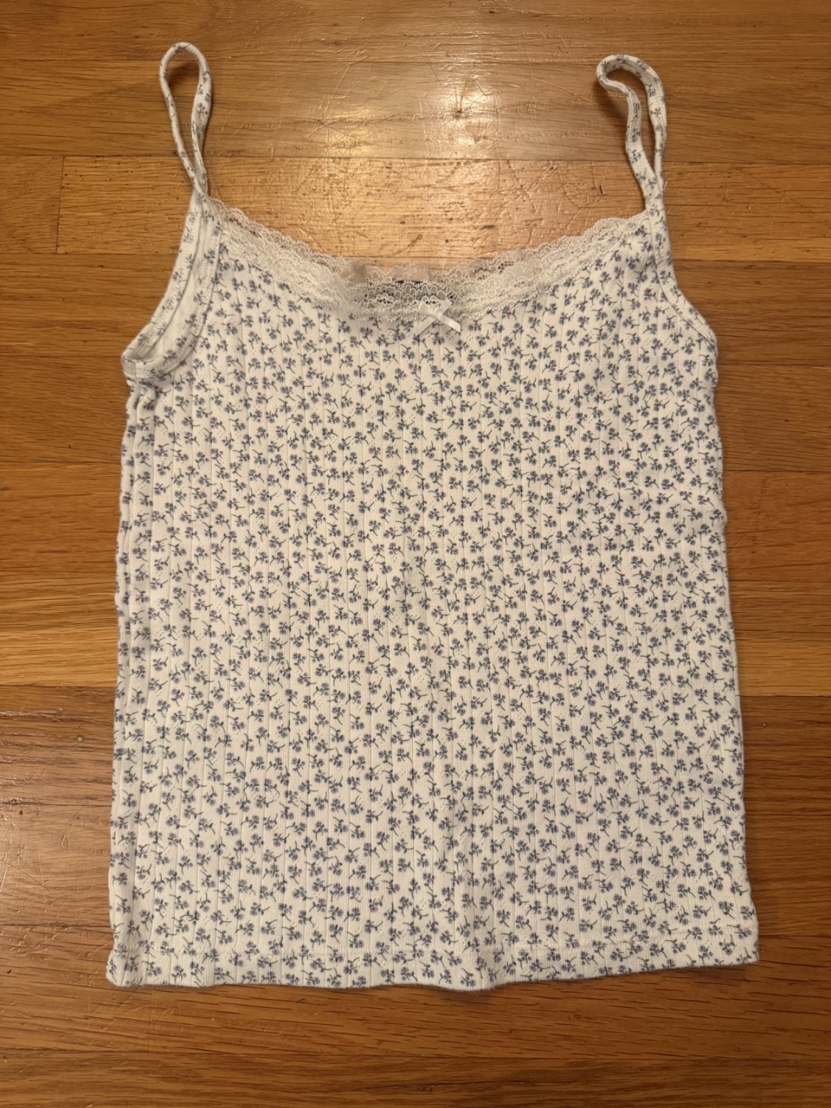 John Galt Brandy Melville Floral Ribbed Tank Top One Size