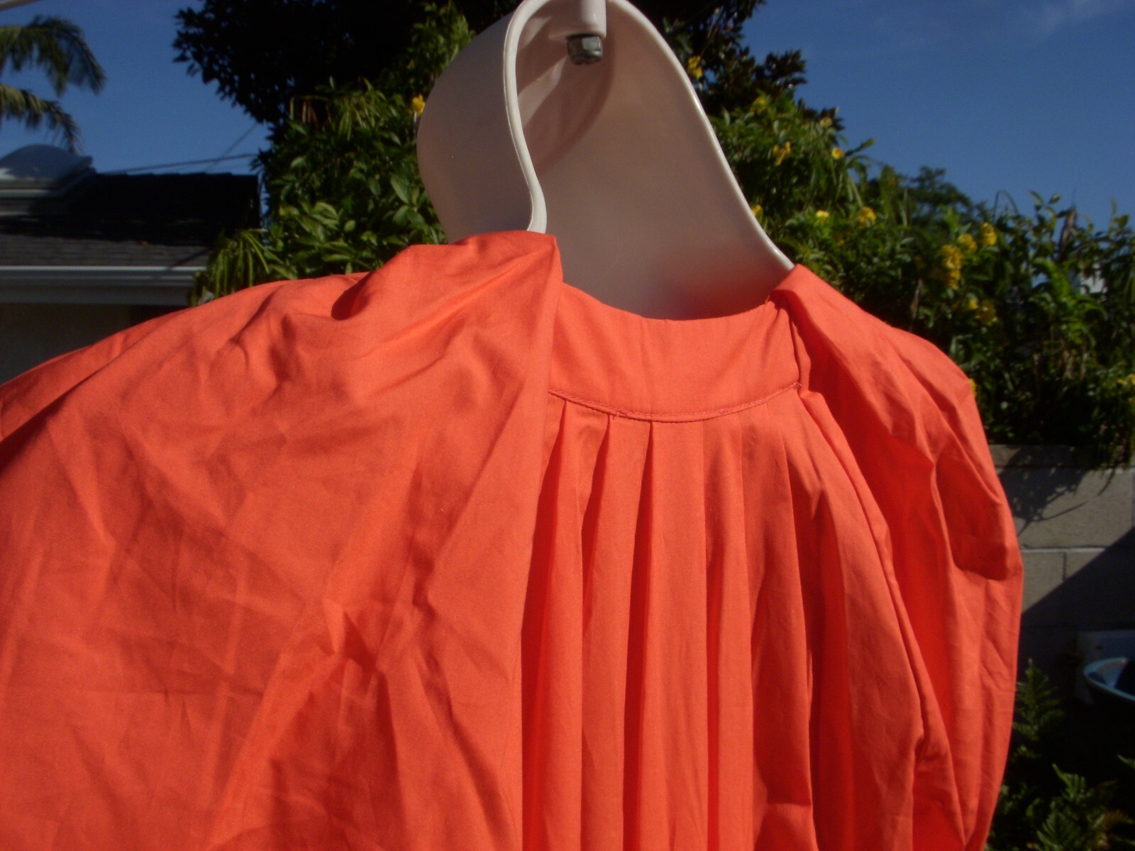 Ulla Johnson OLINA White Blanc or Coral Cotton Midi Dress, Flounced Skirt Size 2