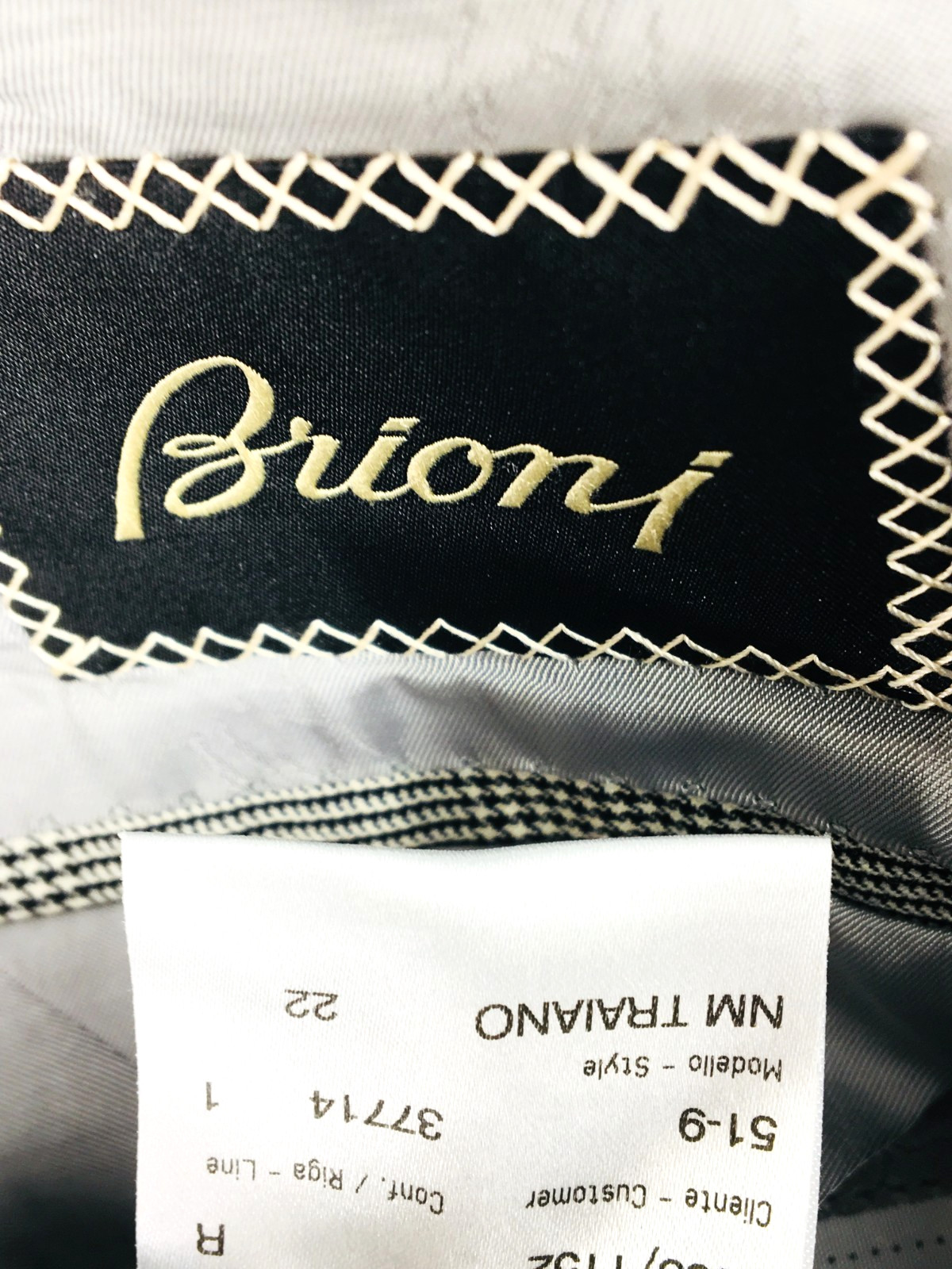 40R Brioni Italy Mens 2 Button 100% Wool Blazer Sport Coat Gray Glen Check