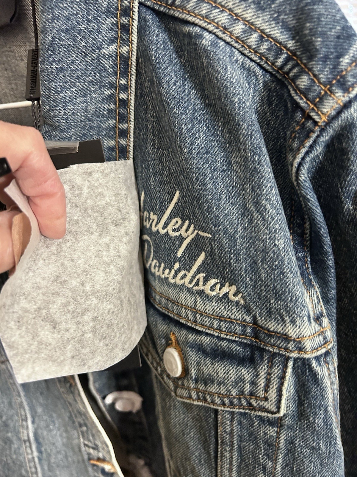Xl Denim Jacket Blue Harley Davidson