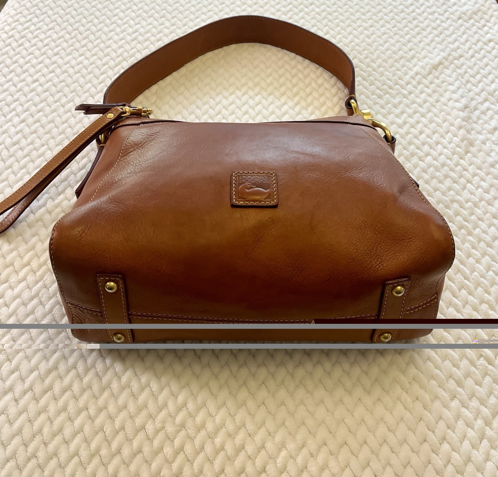 Dooney & Bourke Florentine Large Cassidy Hobo Bag Natural, Zip, Gold Hardware