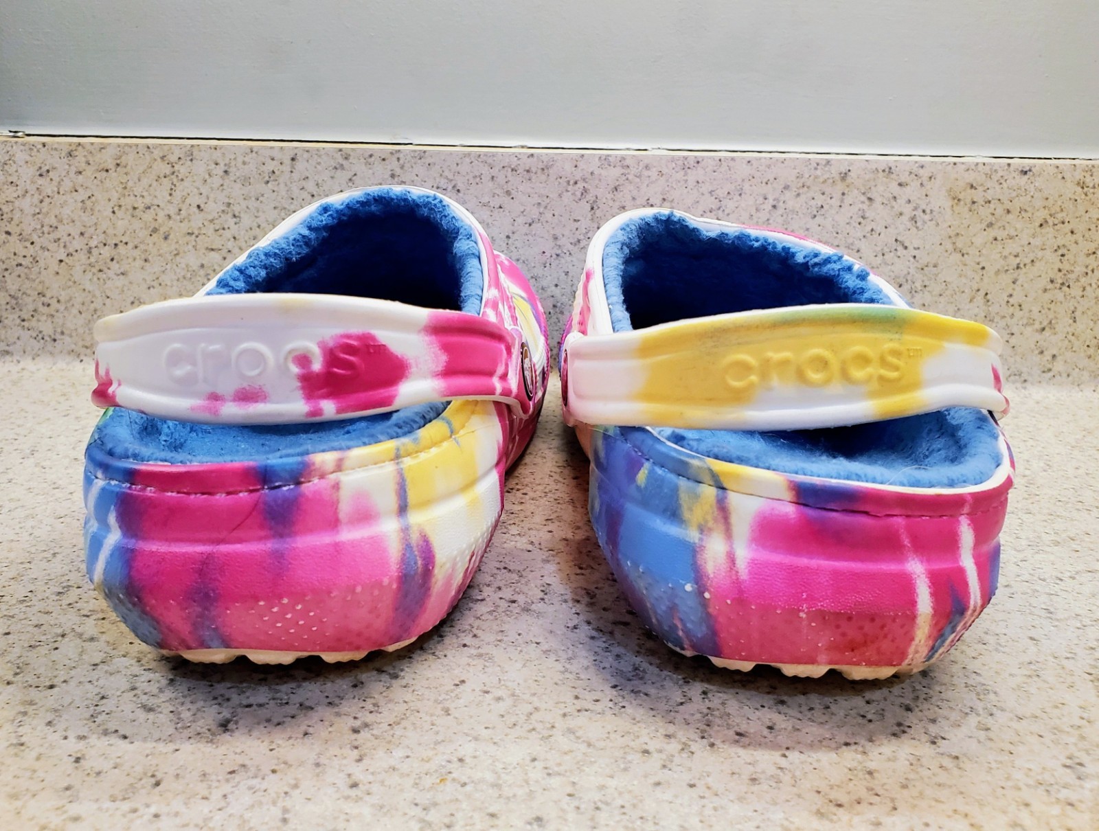 Crocs Baya Tie-dye Graphic Clog US M6/W8 Unisex Pastels Multi Swirl Design Lined