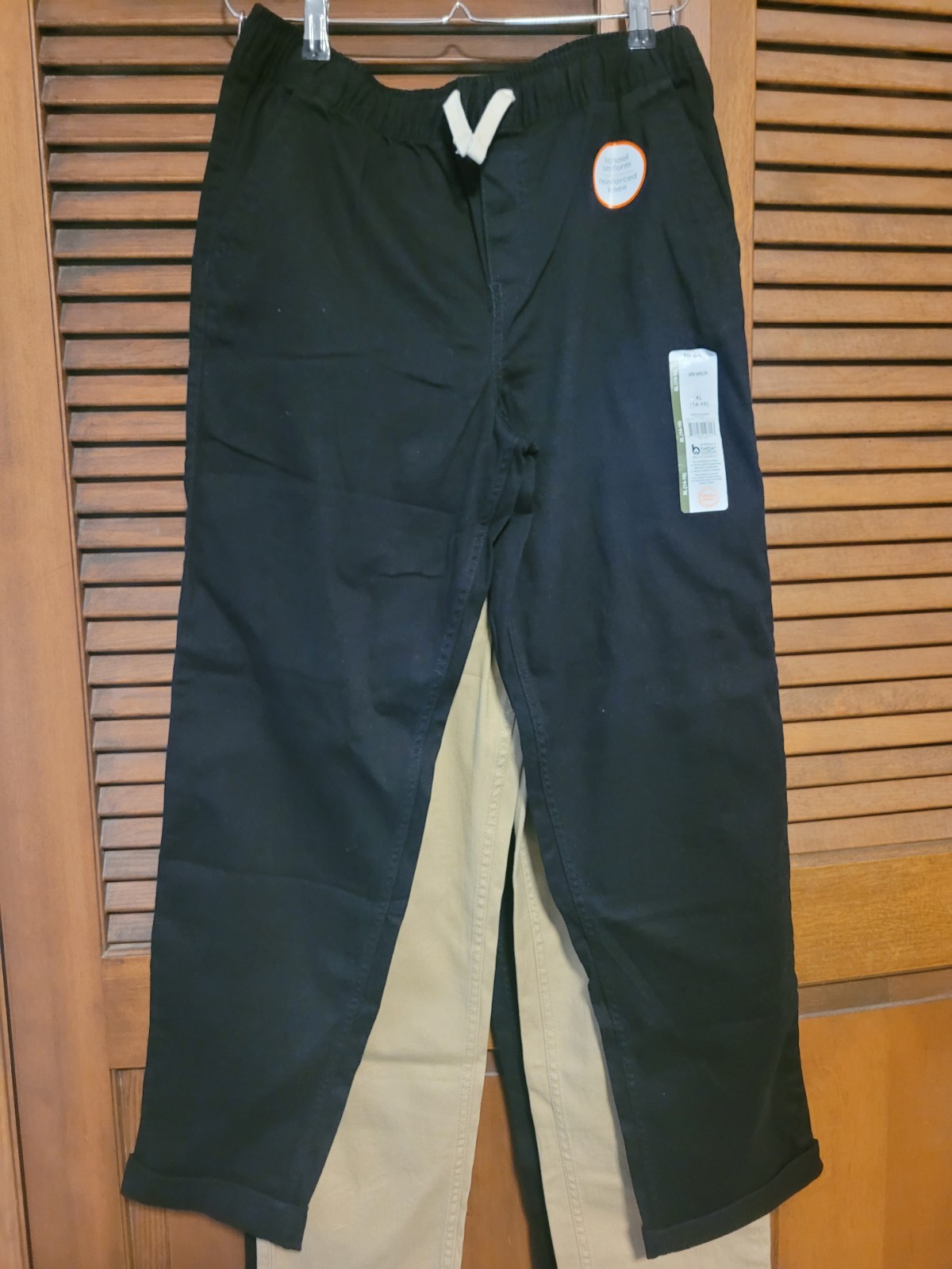 4 Pair Wonder Nation Pull On Pants 14-16 XL 1 Olive, 2 Black, 1 Khaki Free Ship!