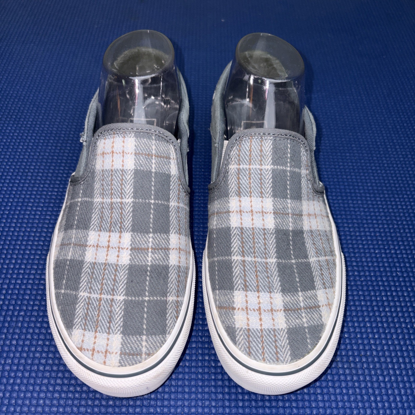 Vans Asher Green Plaid Flannel Slip-on Skate Shoe Women’s SIze 8/38.5