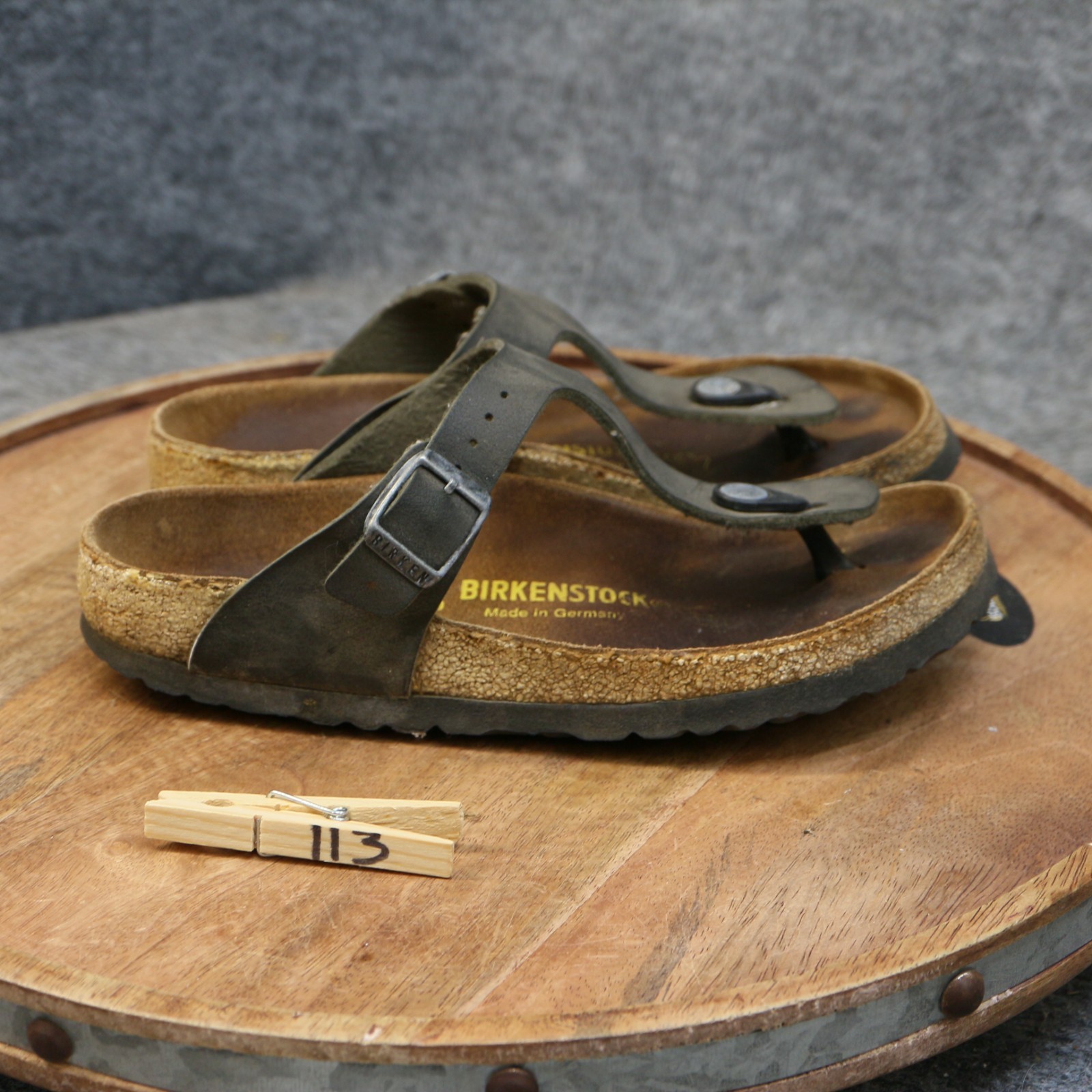 Birkenstock Gizeh Black Oiled Leather Thong Sandals Women Size 36 US 5 Reg.