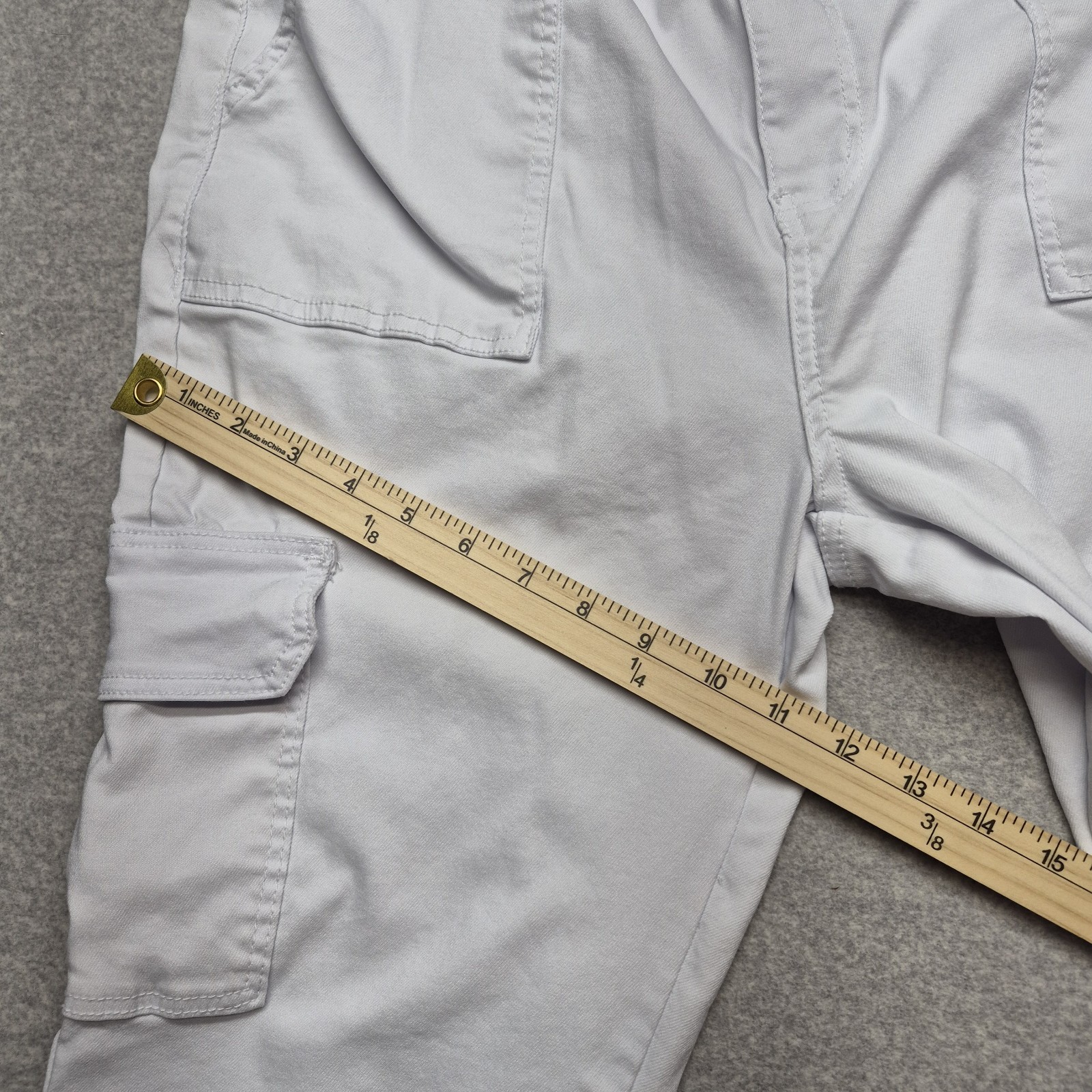 Blue Savvy White Cargo Pants Womens 22 Utility Tactical Stretch High Rise