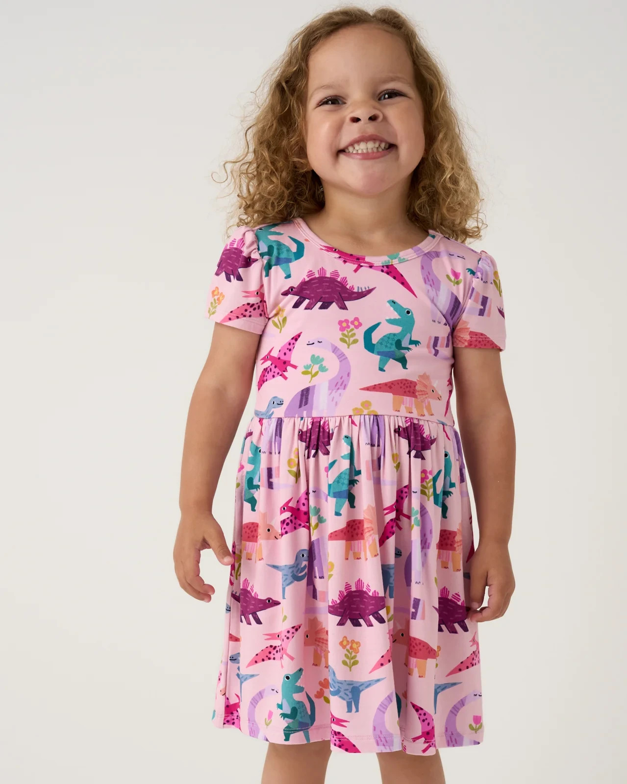 Little Sleepies Roar Explore Skater Dress Bamboo Viscose Dinosaur Play Dress (77