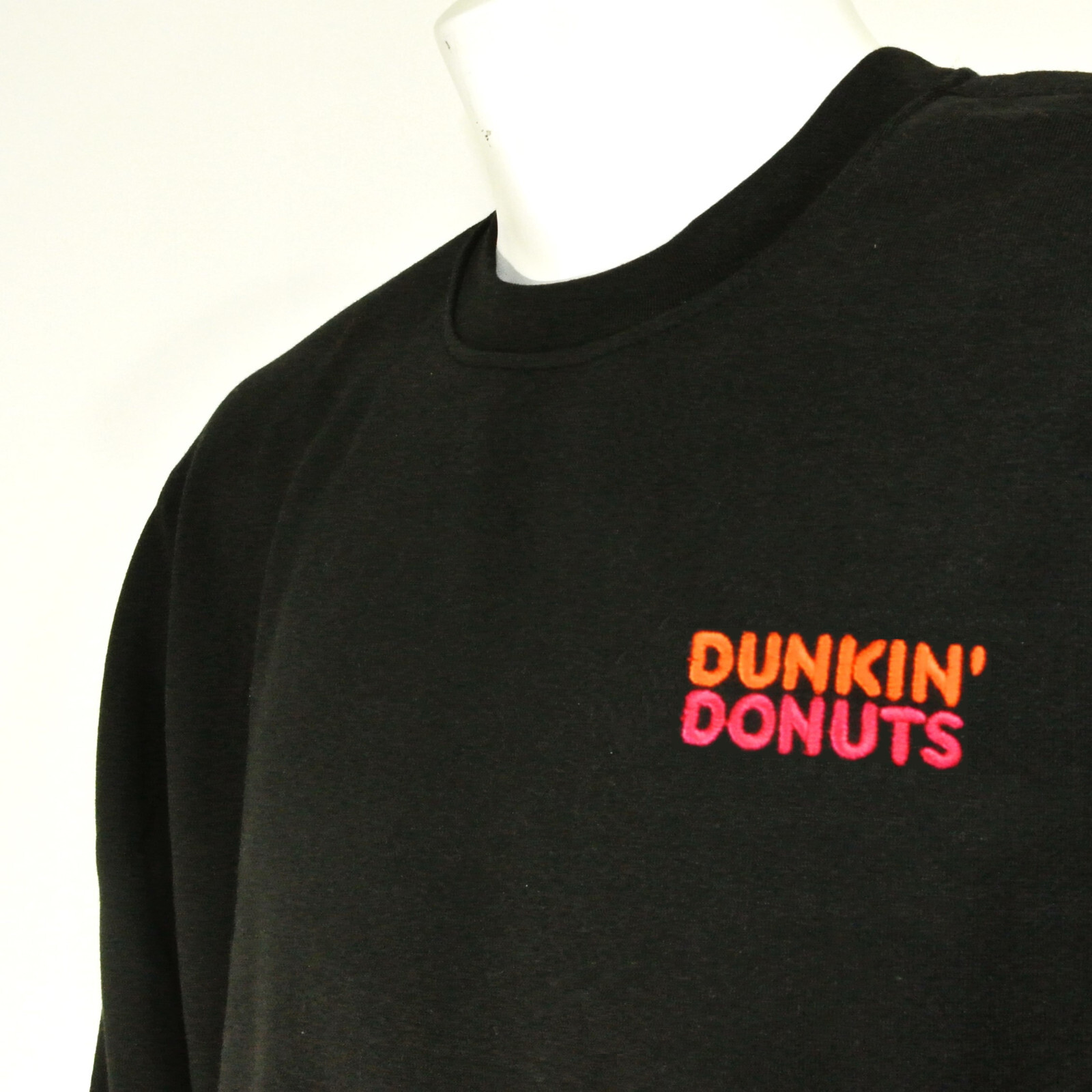 DUNKIN’ DONUTS Coffee & Donuts Employee Uniform Sweatshirt Black Size Large NEW