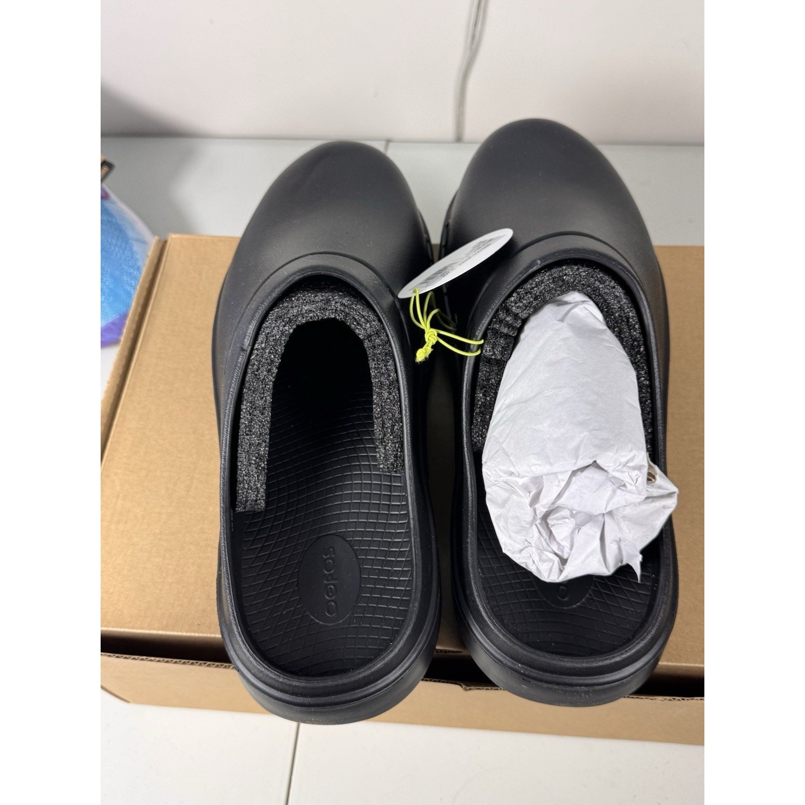 OOFOS OOcloog Unisex Black Recovery Clogs M13 W15 EU46 Comfort Slip-On