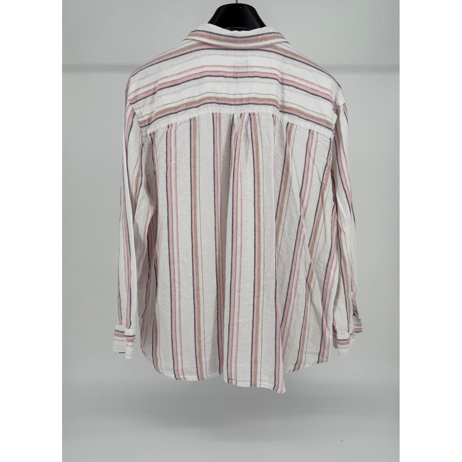 Gap Womens XXL Oversized Linen Blend Striped Button Down Shirt GP007933