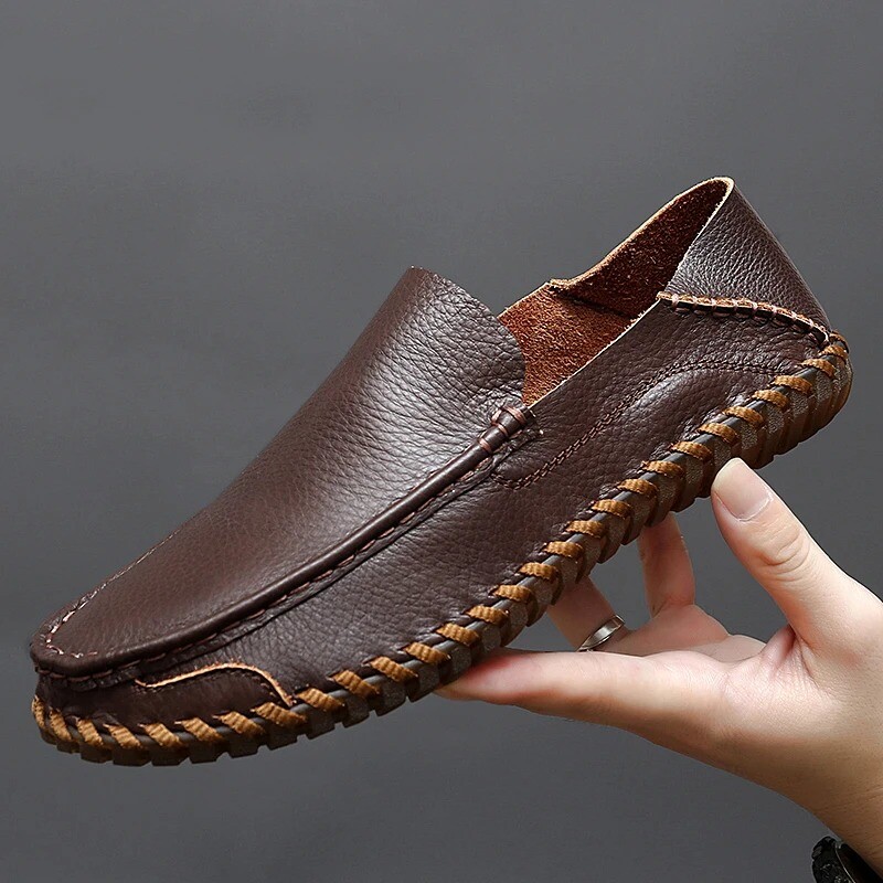 Handmade Men’s Casual Shoes Leather Loafers Moccasins Breathable Driving Shoes