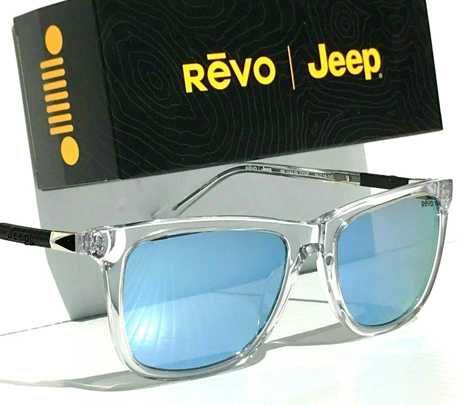 Revo Sunglasses JEEP COVE Clear Crystal Frame / Blue Water POLARIZED Lens RE1164